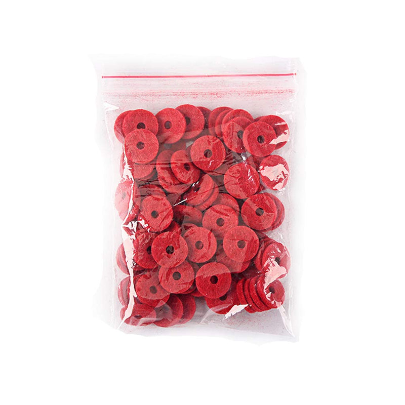 Alnicov 90PCS 12.5MM Piano Felt Front Rail Regulating Punchings Red Keyboard Balance Washers Repair Parts