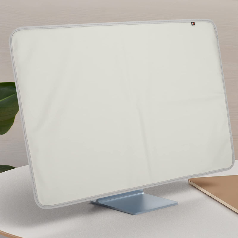 Monitor Dust Cover for iMac 24”, TXEsign Wrinkle Resistant PU Leather Protective Screen Dust Cover Sleeve with Rear Pocket Compatible with iMac 24 inch (Grey-New Flame Retardant PU) Grey-Flame Retardant PU