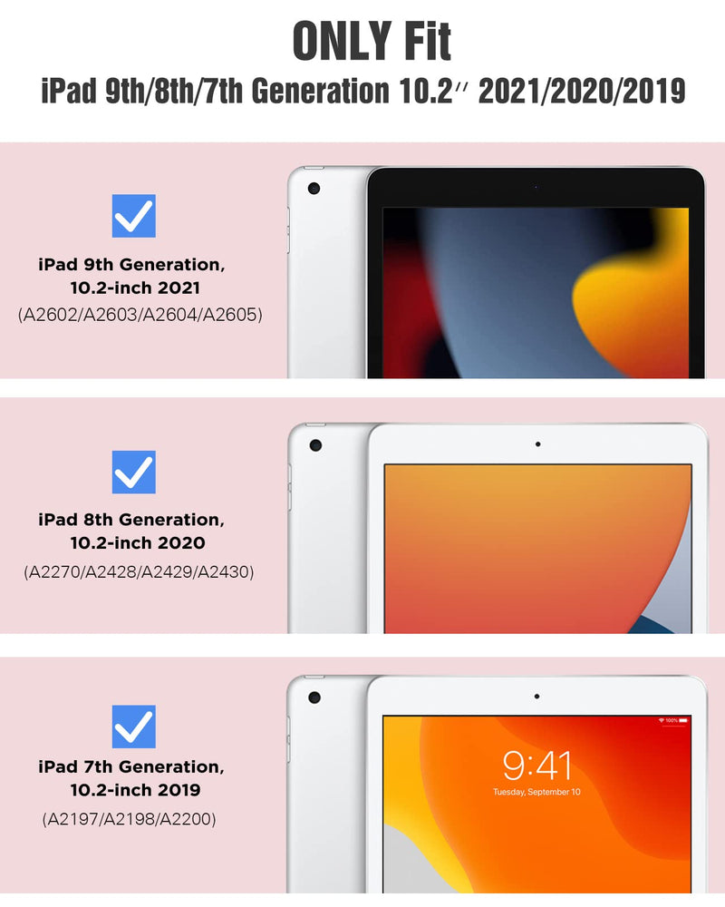 TiMOVO iPad 10.2 Case iPad 9th Generation 2021/ iPad 8th Generation 2020/ iPad 7th Generation 2019 Case,Slim Translucent Hard PC Protective Smart Cover with Stand for iPad 10.2 Inch,Rose Gold Rose Gold