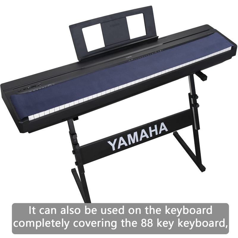 Piano Keyboard Anti-Dust Cover High Technology Fabric Key Cover Cloth Fit For Upright Piano, Electric Piano & Grand piano (Dark blue) (Dark blue) Dark blue