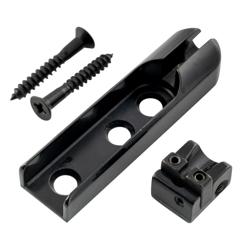 Musiclily Pro Individual Bass Bridge Single String Lock-Down Bass Bridge for 4-String Electric Bass, Black (Set of 4)