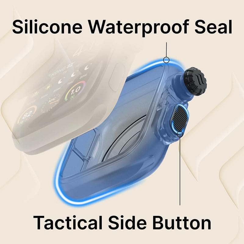 Catalyst 330ft Waterproof Case for Apple Watch Series SE 6/5/4 44mm, Soft Silicone Watch Band, Shock Proof Rugged Protective Case, Microfiber Cloth included – (Black)
