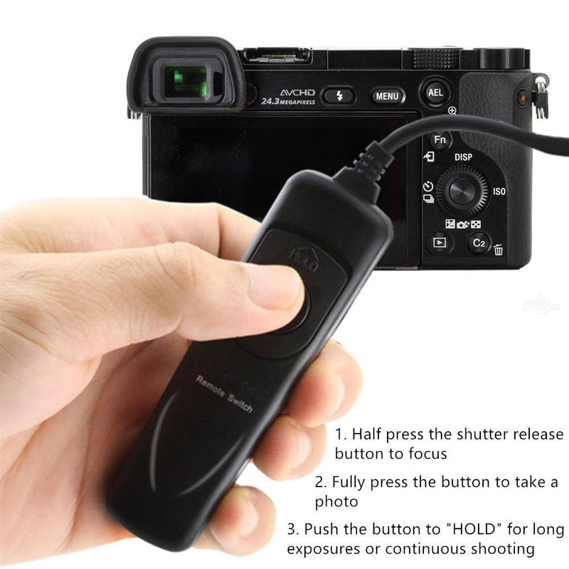 Shutter Release Cable Cord Wired Remote Control Switch Compatible for Sony A6600 A6500 A6400 A6300 A6100 A6000 A7IV A7III A7II A7 A7R V IV A7R III II A7SIII A7SII A7S A1 A9 II III Replace RM-VPR1
