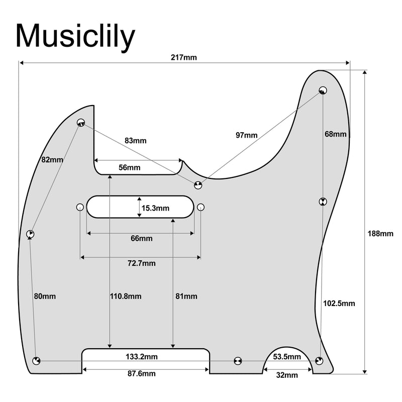 [AUSTRALIA] - Musiclily Pro 8 Holes Anodized Aluminum Tele Pickguard TL Guitar Pickguard for American/Mexican Fender Standard Tele Style Electric Guitar, Gold 