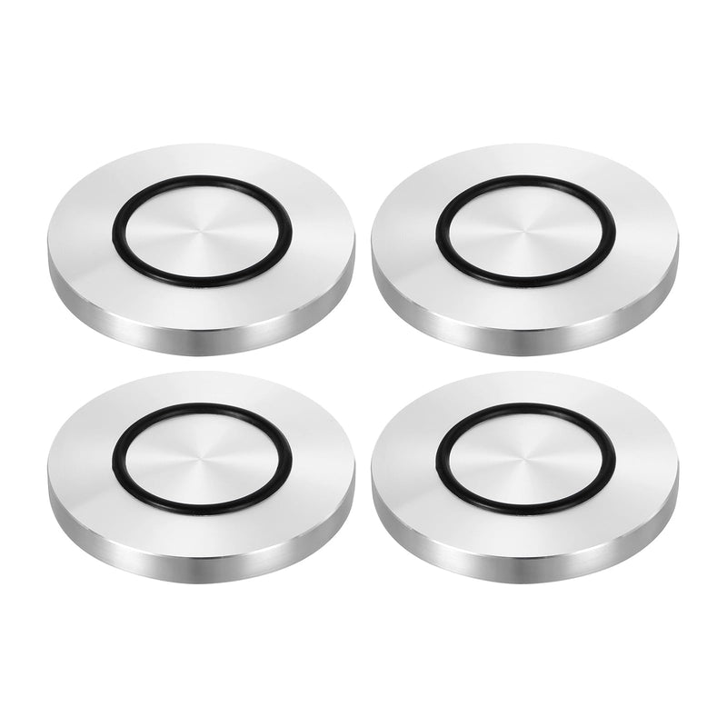 [AUSTRALIA] - uxcell M8 Thread 70mm / 2.8" Dia 8mm Thick Aluminum Circle Disc Glass Top Adapter 4pcs Round Solid Table Feet Pad Plate Hardware with Anti-Slip Rubber Ring M8 x 70mm x 8mm 