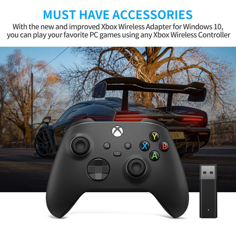Wireless Adapter Dongle Accessories with Official IC Chip for PC Windows 10 11 Compatible with Xbox One Controller Black