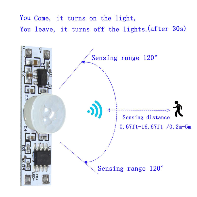 [AUSTRALIA] - Motion Sensor Switch, DC 3.7v to 24V 4A PIR Motion Sensor for LED Lights, Mini Infrared Sensor Switch That can be Built into The Light bar or Box (3 Pieces 1037）, 3pieces 1037 