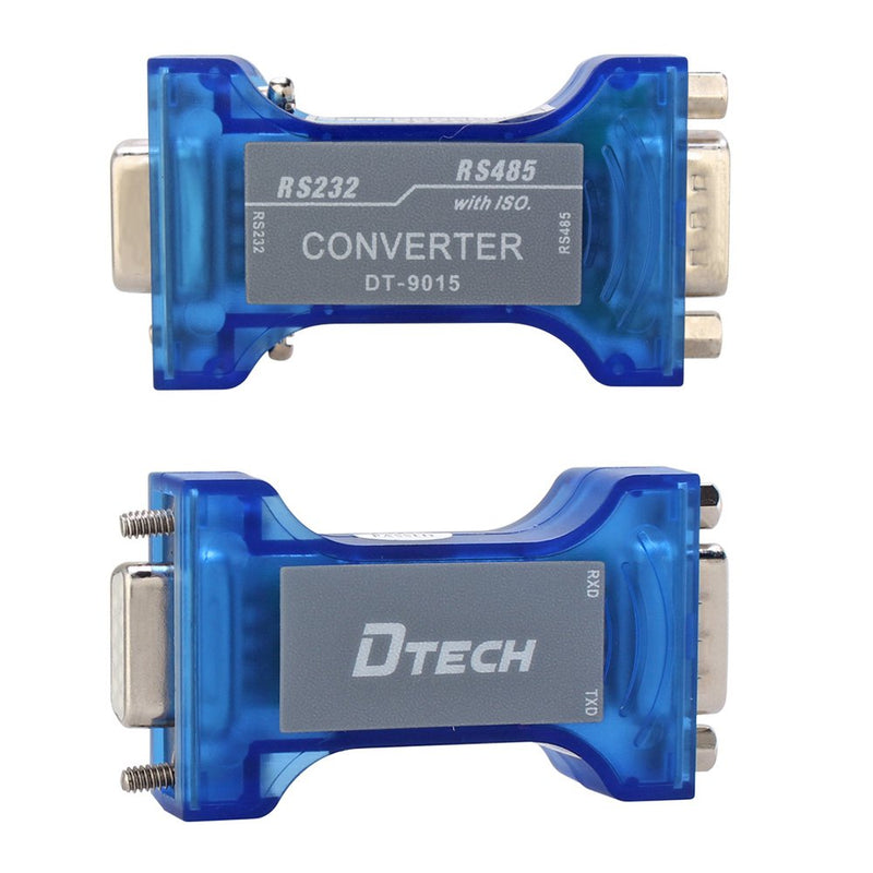 DTECH Industrial Grade RS232 to RS485 Converter Adapter Optical Isolation Protector with TX RX LED Lights for Long Haul Serial Communication