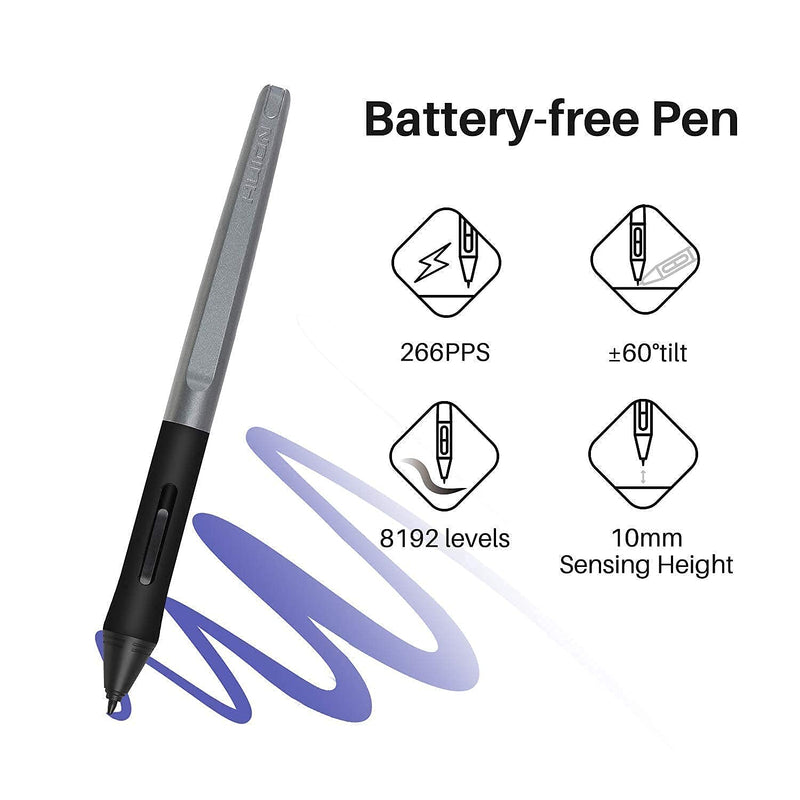 Huion Inspiroy H1060P Graphics Drawing Tablet with Digital Pen PW100 and Skeleton Glove, OTG Adapters Included