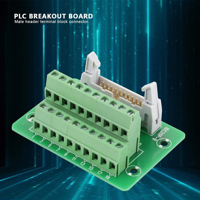 Marhynchus 20 Pin Connector Breakout Block Header IDC20P Terminal Block Connector PLC Interface with Bracket