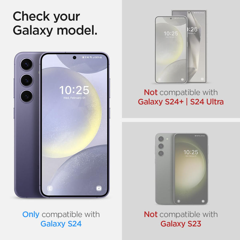 Spigen Camera Lens Screen Protector [GlasTR EZ Fit Optik Pro] Designed for Galaxy S24 [Case Friendly] - Black [2 Pack]