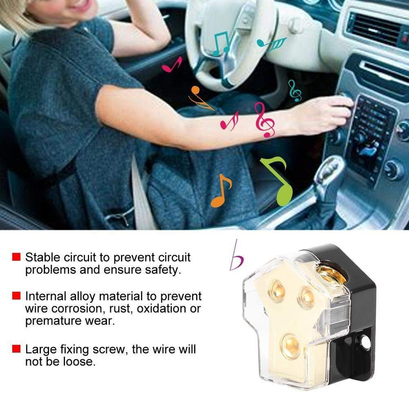 KSTE Car Audio Power Distribution 1 x 1GA In 2 x 4GA Out Block Splitter