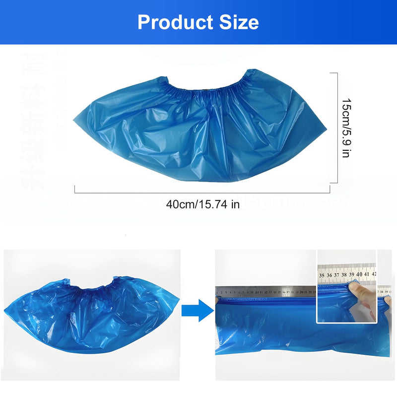 [AUSTRALIA] - Disposable Shoe Covers Pack of 100 - Waterproof & Non-Slip Overshoes Made of CPE Material, Disposable Shoe Covers for Hygiene, Protection & Rain Protection, Shoe Covers for Household, Clinic & Work 