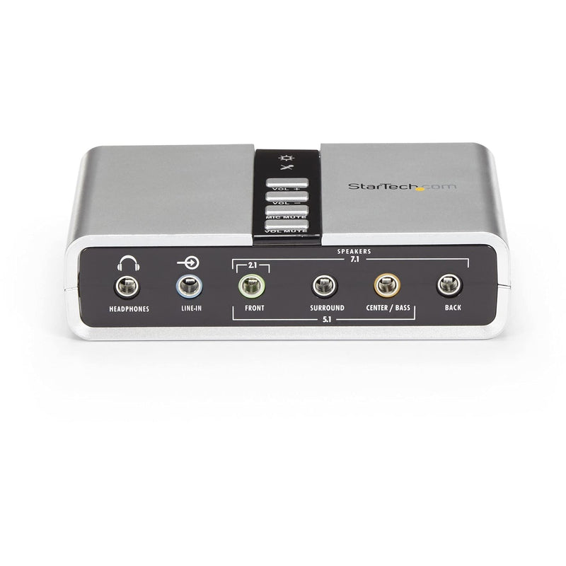 StarTech.com 7.1 USB Sound Card - External Sound Card for Laptop with SPDIF Digital Audio - Sound Card for PC - Silver (ICUSBAUDIO7D)