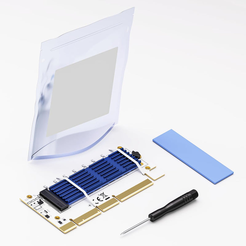[AUSTRALIA] - NVMe M.2 SSD to PCIe X16/X8/X4 Adapter with Aluminum Heat Sink, M.2 to PCI-Express SSD Expansion Card, Support 4TB 2230 2242 2260 2280mm NVMe Solid State Drive 