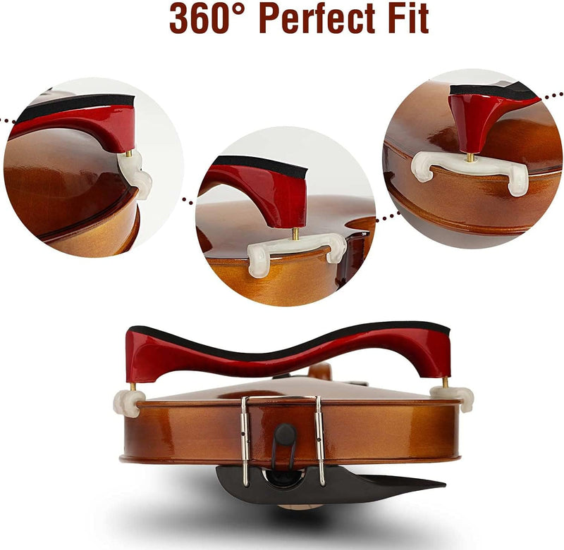 PERLMAN Violin Shoulder Rest for 3/4 Size 4/4 Size, Adjustable Shoulder Rest for Violin, with Height Adjustable Feet Comfortable Foam Pad for Kids Adults