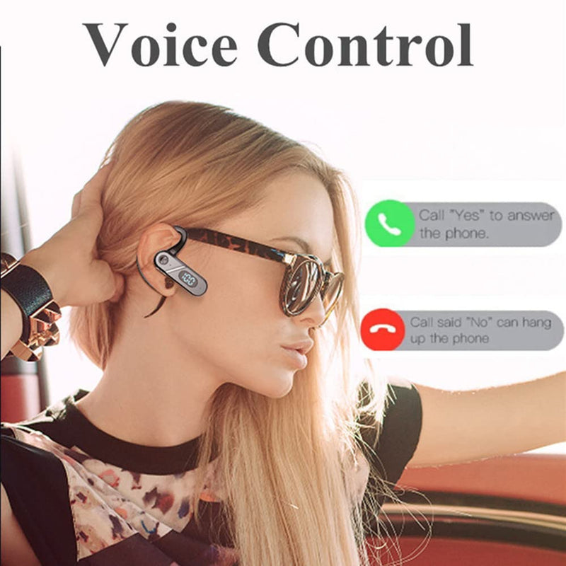 Bluetooth Headset Wireless Bluetooth Earpiece Single Ear Voice Control Answer Earphones for cell phone computer Laptop Driver Trucker