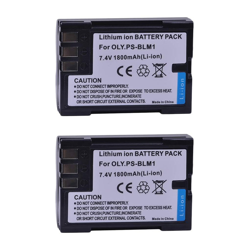 Batmax 2Packs PS-BLM1 BLM-1 PS BLM1 Battery + LCD USB Battery Charger for Olympus E-300 E-330 E-500 E-510 C-5060 C-7070 C-8080 E-1 E-3 E-30 E520 Camera Batteries