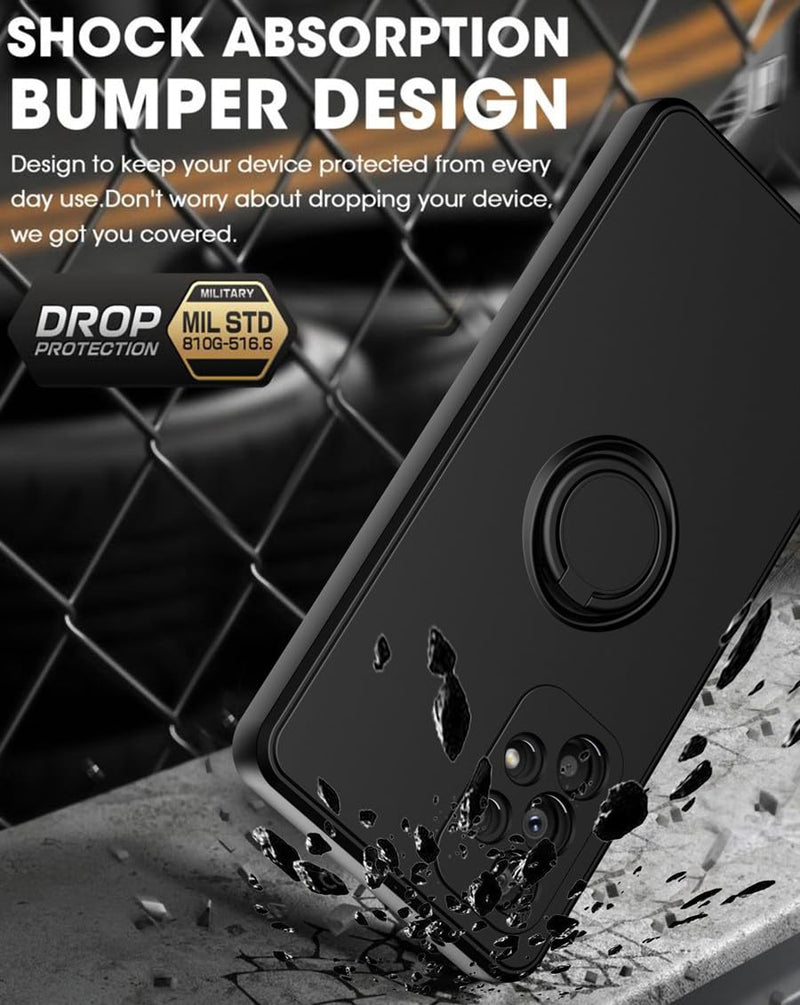 for Gabb Phone 3 Pro Case with Screen Protector,for Gabb Phone 3 Pro Phone Case Magnetic Car Ring Kickstand Slim Soft Silicone with Full Camera Protection Shockproof Cover for Gabb Phone 3 Pro Blue