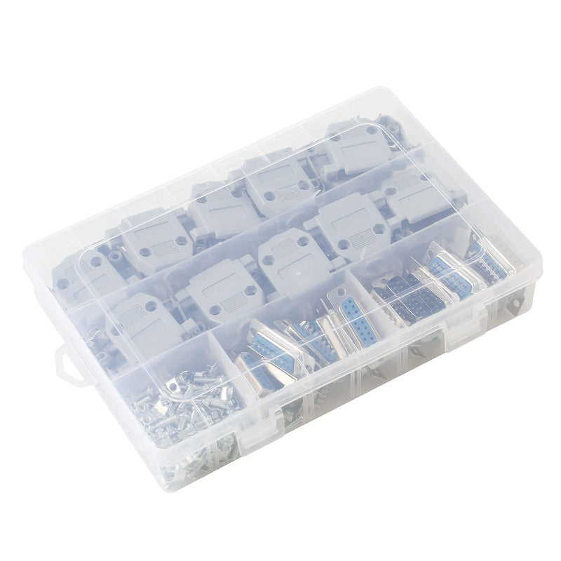 ANMBEST DB15 Solder Connector, 15PIN RS232 Terminal Adapter Breakout Board with Case Assortment Kit(10PCS Male + 10PCS Female)