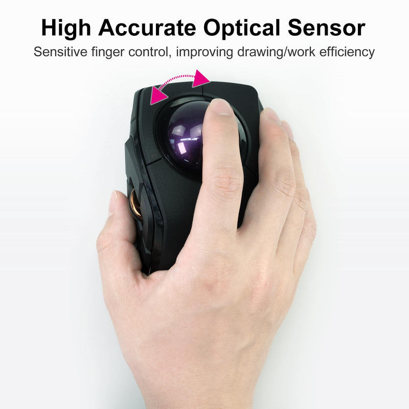 SANWA 2PCS Trackball 44mm/1.73in, Replacement Ball for ELECOM DEFT/DEFT PRO, and Other Compatible Trackball Mouse, Glossy Black + Purple