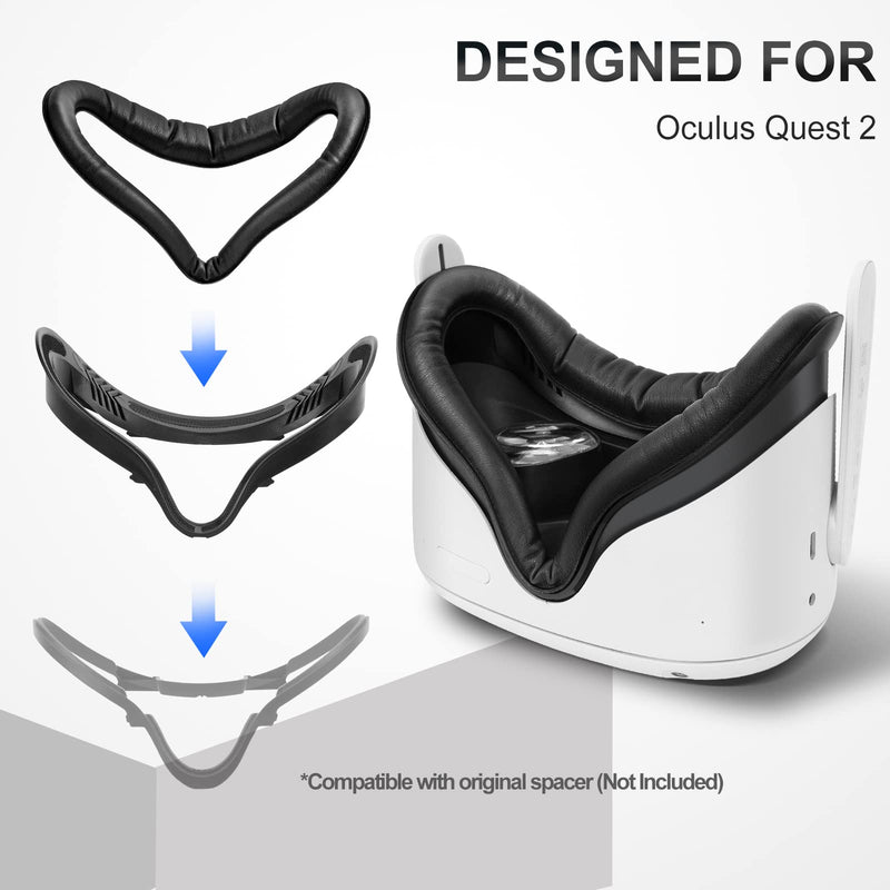SUPERUS Head Strap and Face Cover Pad & Lens Cover for Quest 2, VR Accessories Compatible with Oculus/Meta Quest 2