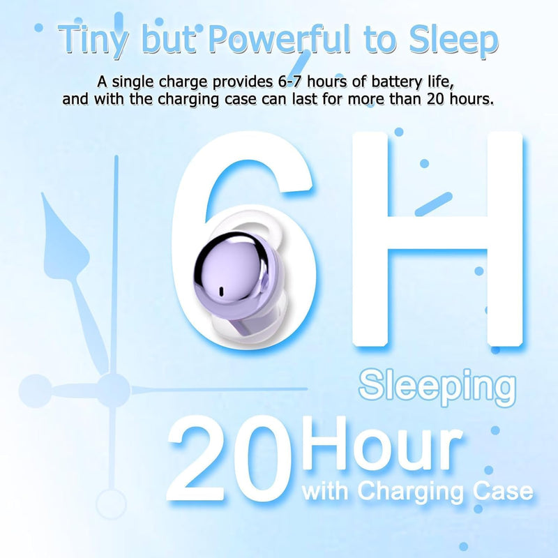 Side Sleeper Earbuds, Mini Comfortable Earbuds for Sleeping(Purple) | No Beep Interference & Comfortable to Sleeping Purple