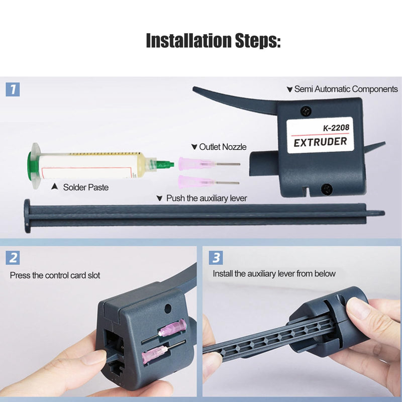 K2208 Solder Paste Dispenser with 1.3mm Nozzle Easy Grip for Solder Paste Flux Glue Electronics Repair