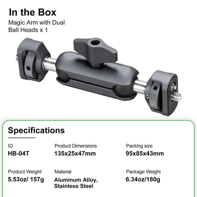 [AUSTRALIA] - FANAUE Mini Articulating Arm Mount Camera Accessories Compatible with 1/4"-20 to 1/4"-20 Connectors (with Locating Pins) Aluminum-Built Arm Offers Flexibility Connectors 