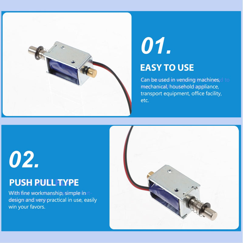 BUGUUYO Solenoid Mini 3pcs Push Pull Electromagnet Metal Frame Mini Frame Electromagnet 12V Open Frame Micro Linear Drive Dongguan Metal Magnet