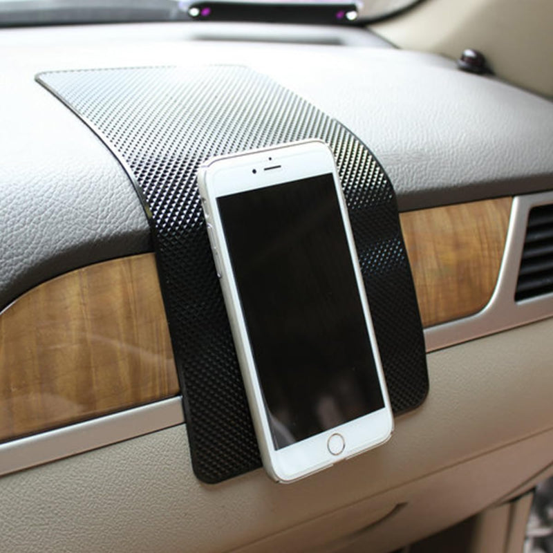 Car Dashboard Anti-Slip Mat,Universal PVC Sticky Adhesive Pad for Auto,10.6" x 5.9" Multifunctional Vehicle Dash Strong Gripping Pad for Cell Phones Sunglasses Keys GPS Coins (Grid) Grid