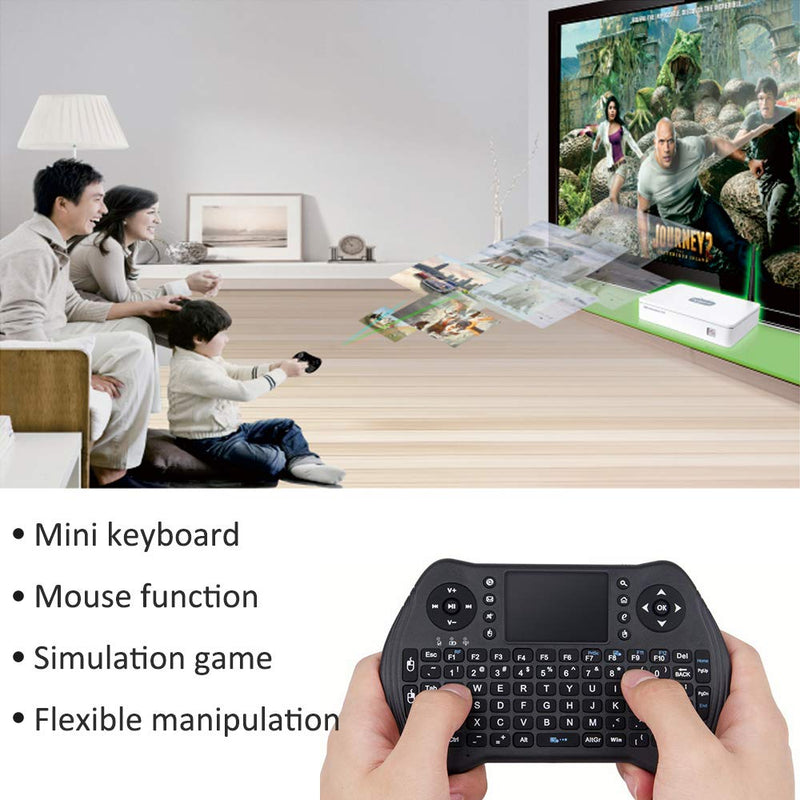 2.4G Wireless Keyboard with Touchpad Mouse, LED Backlit USB Mini Keyboard Multi-Media Handheld Android Box Remote Keyboard for Pc,Pad,Xbox 360, Ps3, Google Android Tv Box, Htpc, Iptv, Raspberry Pi