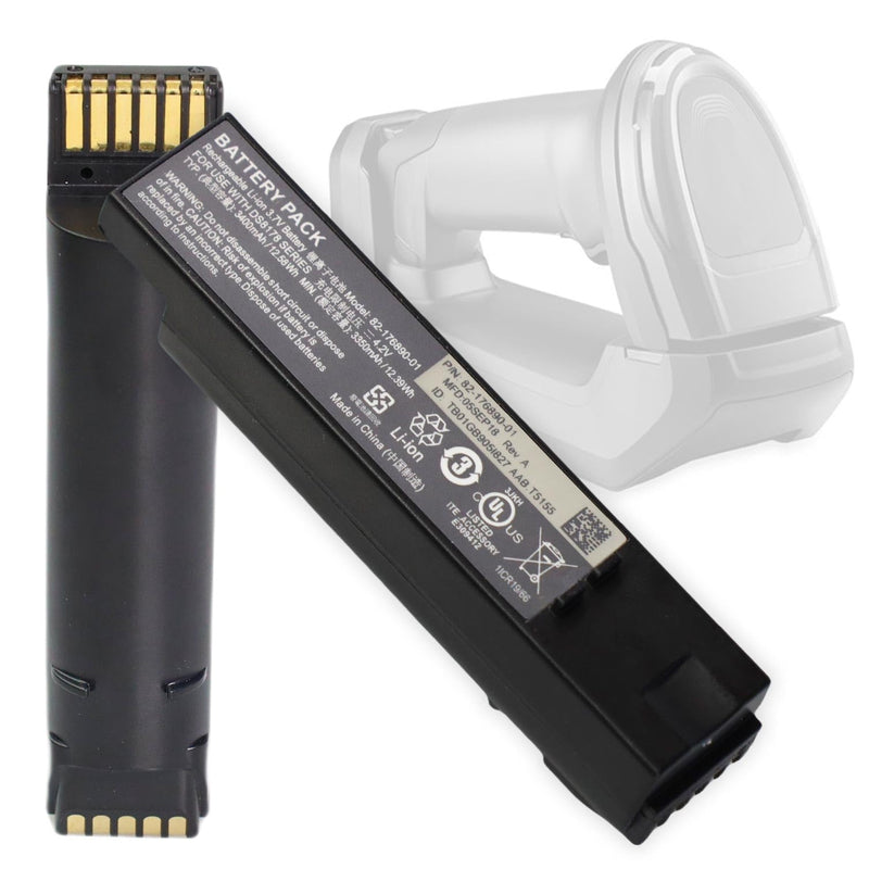 Replacement for Zebra DS8178 Scanner Battery: for DS8100 DS8178 DS8170 DS6878-SR Handheld Barcode Scanner Battery 82-176890-01 Lithium ion 3400mAh