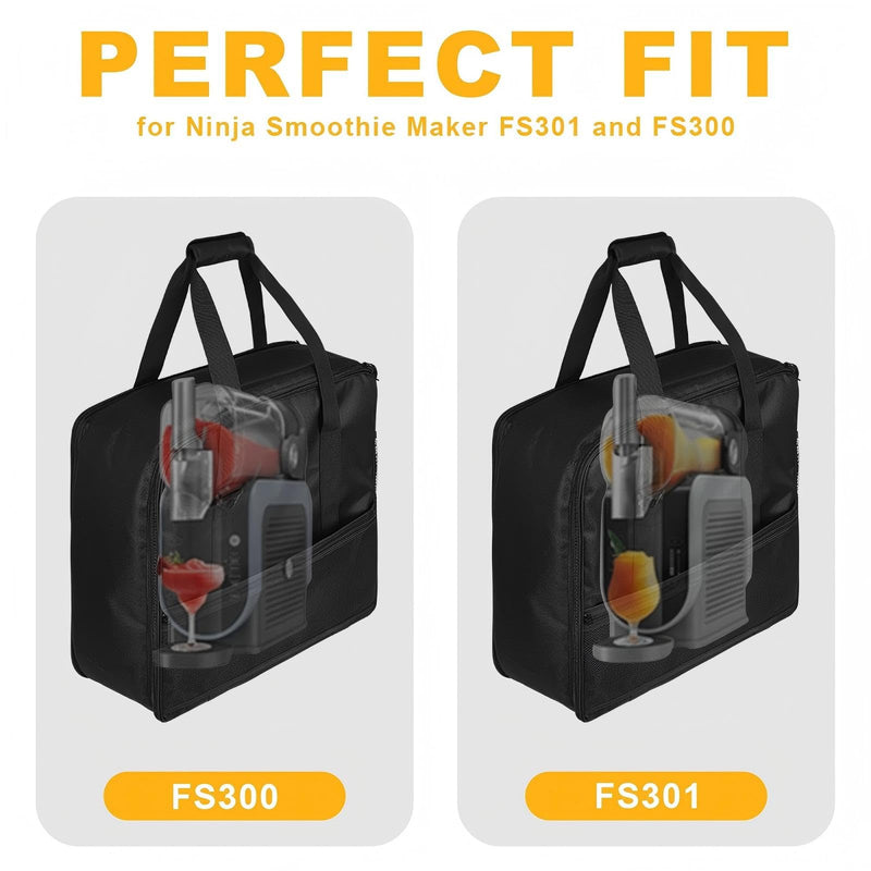 [AUSTRALIA] - Heavy Duty Carry Case for Ninja Slushie Machine FS300/FS301, Front-Load Design, Portable Frozen Drink Maker Travel Bag for Parties & Outdoors - Padded Protection with Easy Side Access 