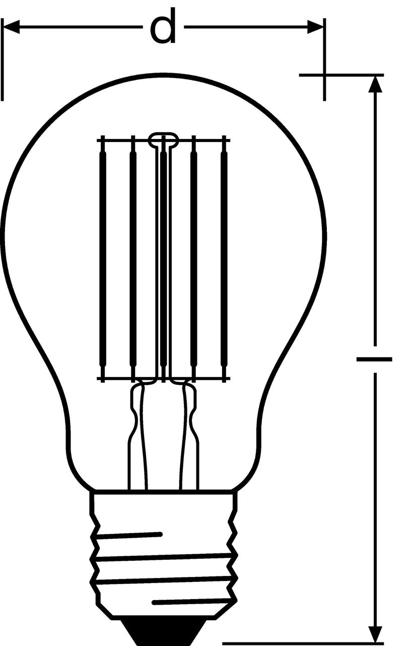 Osram LED Base Classic A100, Clear Filament LED Glass Bulbs for E27 Socket, Pear Shape, Warm White (2700K), 1521 Lumens, Replacement for Conventional 100W Incandescent Bulbs, Box of 3 2700k Warm White 10.5 x 6 x 6 cm