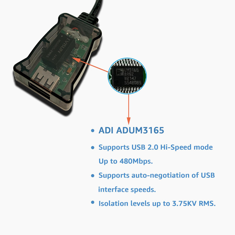 DSD TECH SH-G01C USB-C 480M High Speed Isolator(0.5FT)