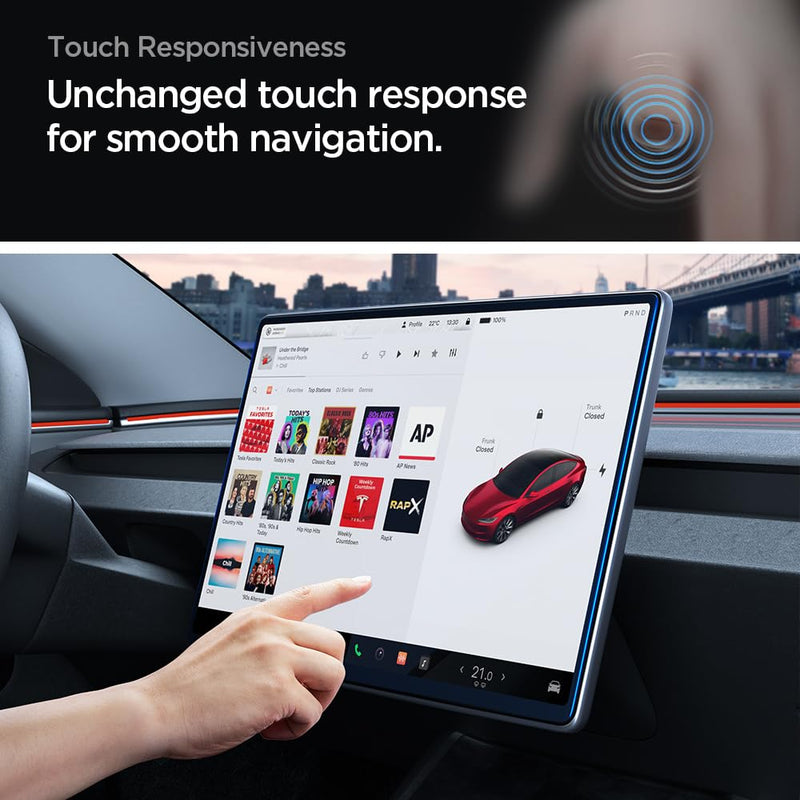 Spigen Tempered Glass Screen Protector [Glas.tR EZ FIT] designed for Tesla Model 3 (2024) 15.4 inch Dashboard Touchscreen - Matte/Anti Glare/Anti Finger Print 15.4"