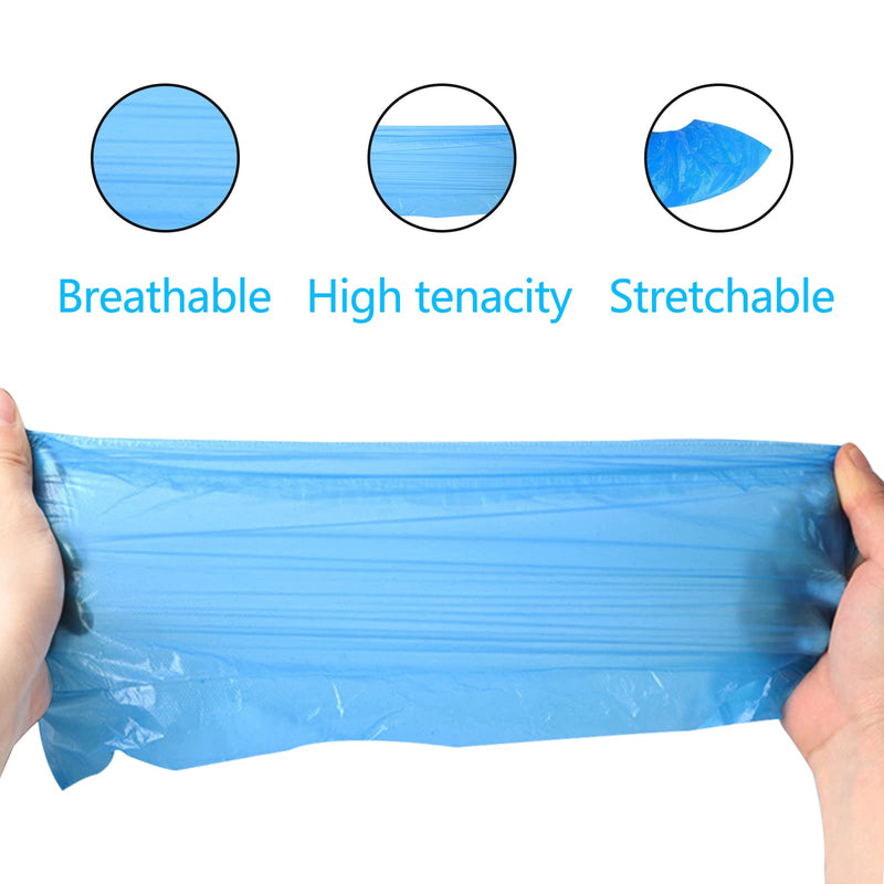 Gvolatee Pack of 100 Disposable Blue Non-Slip Waterproof Plastic Shoe Covers Non-Slip, Universal Size Overshoes, Dustproof Shoe Cover for Medicine, Construction, Garden, Factory