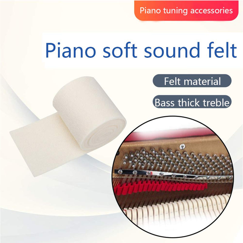 CALIDAKA Piano Muffler Piano Mute Rail Felt Strip Piano Muffler Felt Tapered Durable Soft Non-Fading for to Gradient Process, Thick Bass, High Pitch Thin, Sound Weakening 136x7cm Beige