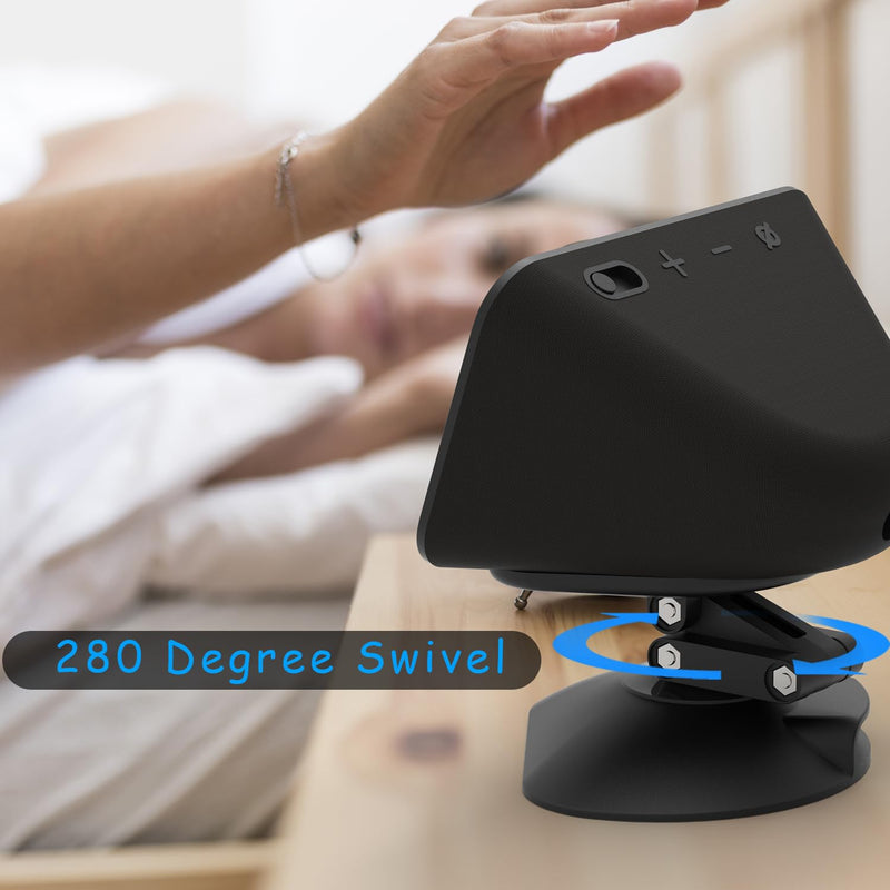 Stand for Echo Show 5 (3rd), Adjustable Height Tilt + Swivel Stand with Strong Magnetic, Rotates Side to Side, Compatible with Cell Phones & Show 5 (3/2/1 Gen) (Black)
