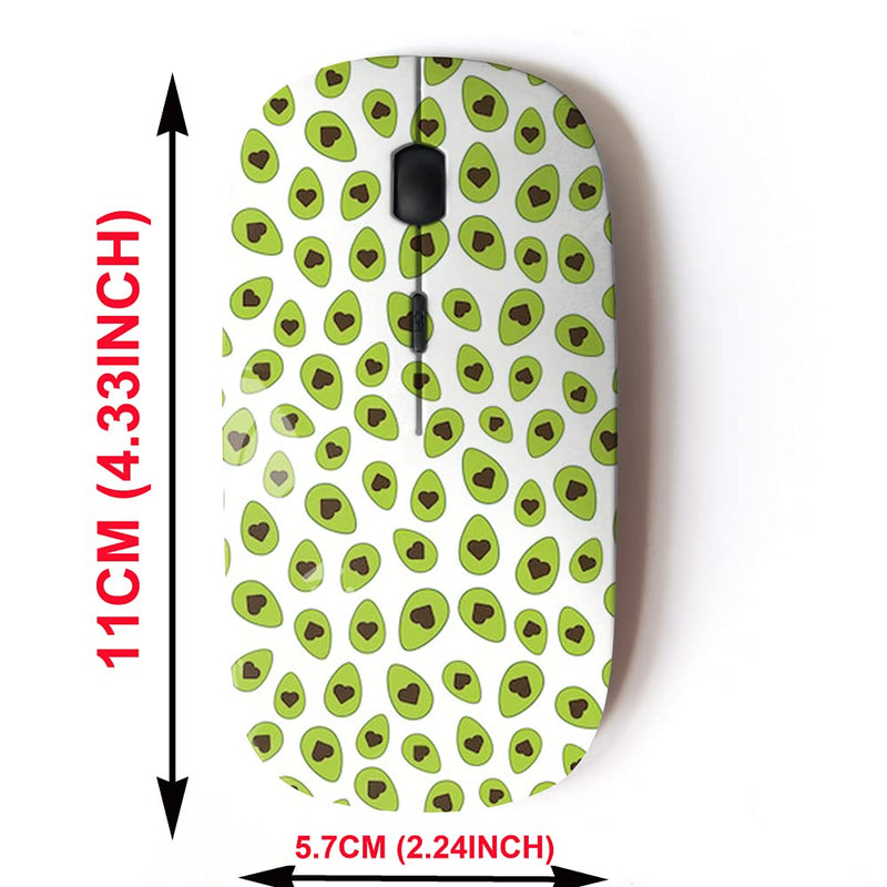 2.4G Wireless Mouse with Cute Pattern Design for All Laptops and Desktops with Nano Receiver - Avocado Halves