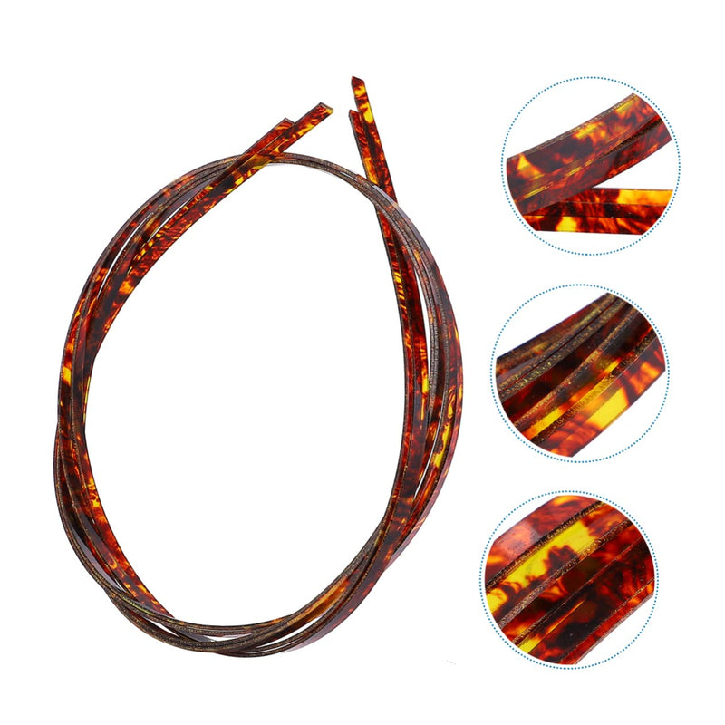 SUPVOX 2pcs guitar trim decked accessories Guitar parts Guitar Purfling Strip Binding Purfling Strip electric guitar strip inlay Guitar accessories Binding Strip mosaic plastic rosette 165x0.6cm Brown