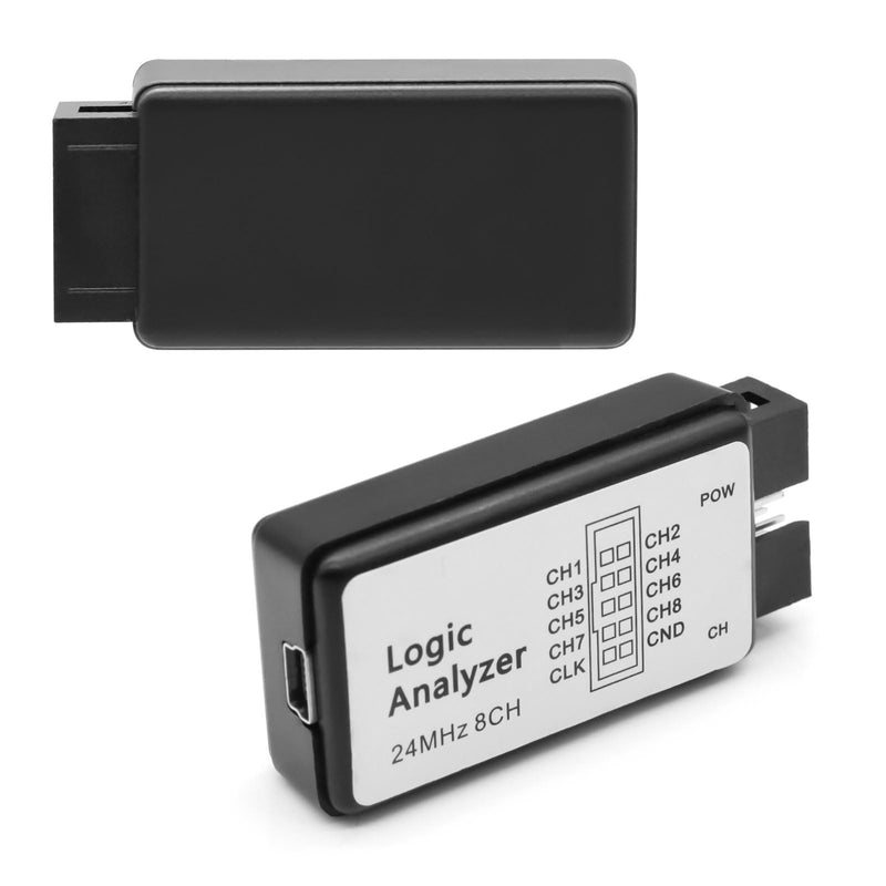 QIQIAZI USB Logic Analyzer 8 Channels 24MHz 5PF with USB Cable and Connection Cable Compatible with Arduino