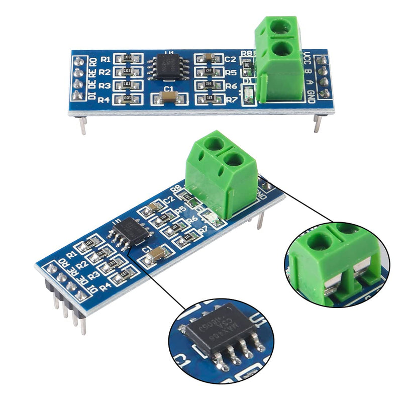 12Pcs MAX485 RS485 Transceiver Module TTL UART Serial to RS485 Instrument Interface Module Max458 Chip RS-485 Communication Transceiver 5V SCM Development Accessories Board for Raspberry Pi