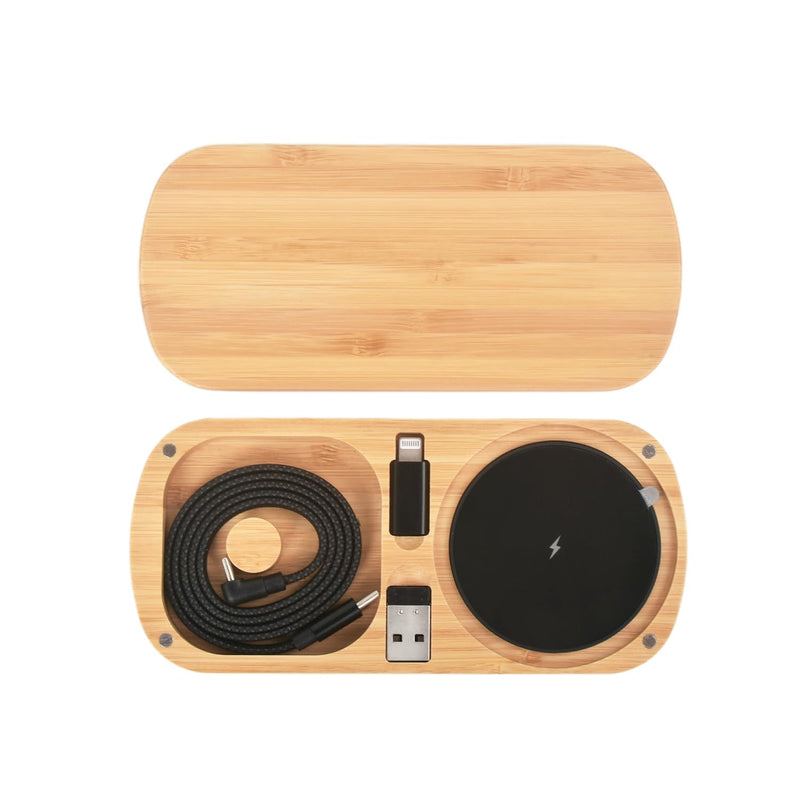 Multi USB Charger Adapter Charging Cable,Type C to USB OTG Converter,USB C to iOS,Portable Box for(6sets, Bamboo)