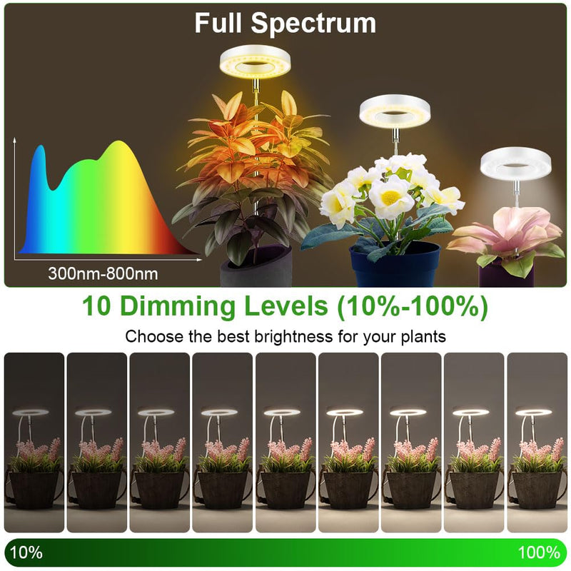 Ainiv Plant Lamp, 48 LED Lamp Beads Plant Light, USB Plant Lights with Timer, Adjustable Growth Lamp, Full Spectrum Plant Light for Indoor Plants, 3 Light Modes and 10 Brightness 48 Led Warm Light With Base