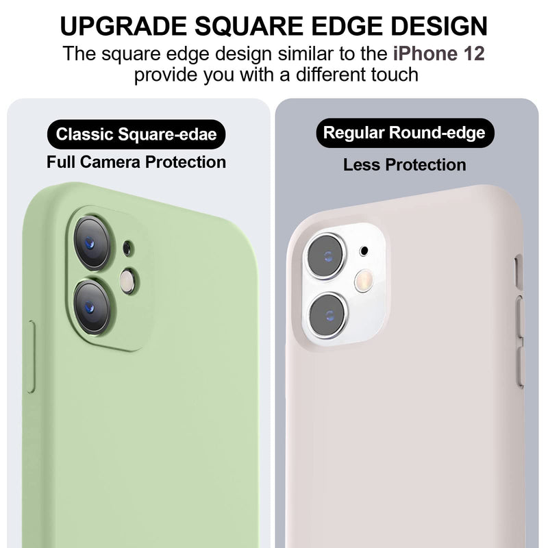 Vooii Compatible with iPhone 11 Case, Upgraded Liquid Silicone with [Square Edges] [Camera Protection] [Soft Anti-Scratch Microfiber Lining] Phone Case for iPhone 11 6.1 inch - Matcha
