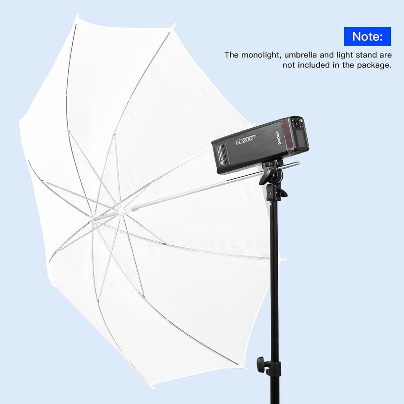 Godox Umbrella Mount Flash Bracket AD200 Accessories - Model AD-E2 with Stable Support, 1/4 Inch Screw, and Cold Shoe Mount for , V1,V860III, TT600, AD200Pro, AD300Pro