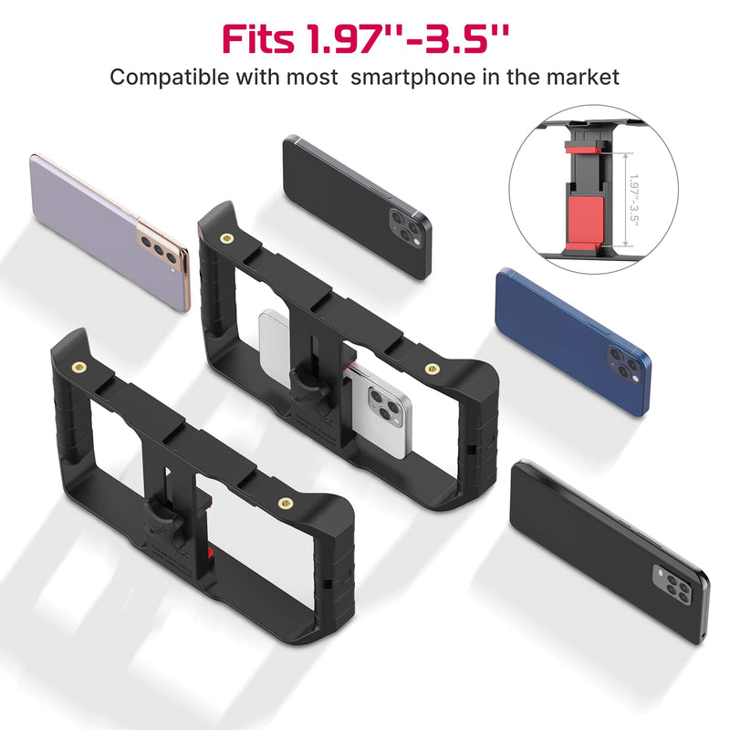 ULANZI U Rig Pro Smartphone Video Rig, Filmmaking Vlogging Case, Phone Video Stabilizer Grip Tripod Mount for Videomaker Film-Maker Video-grapher with Cold Shoe Mount for iPhone Samsung and More Black