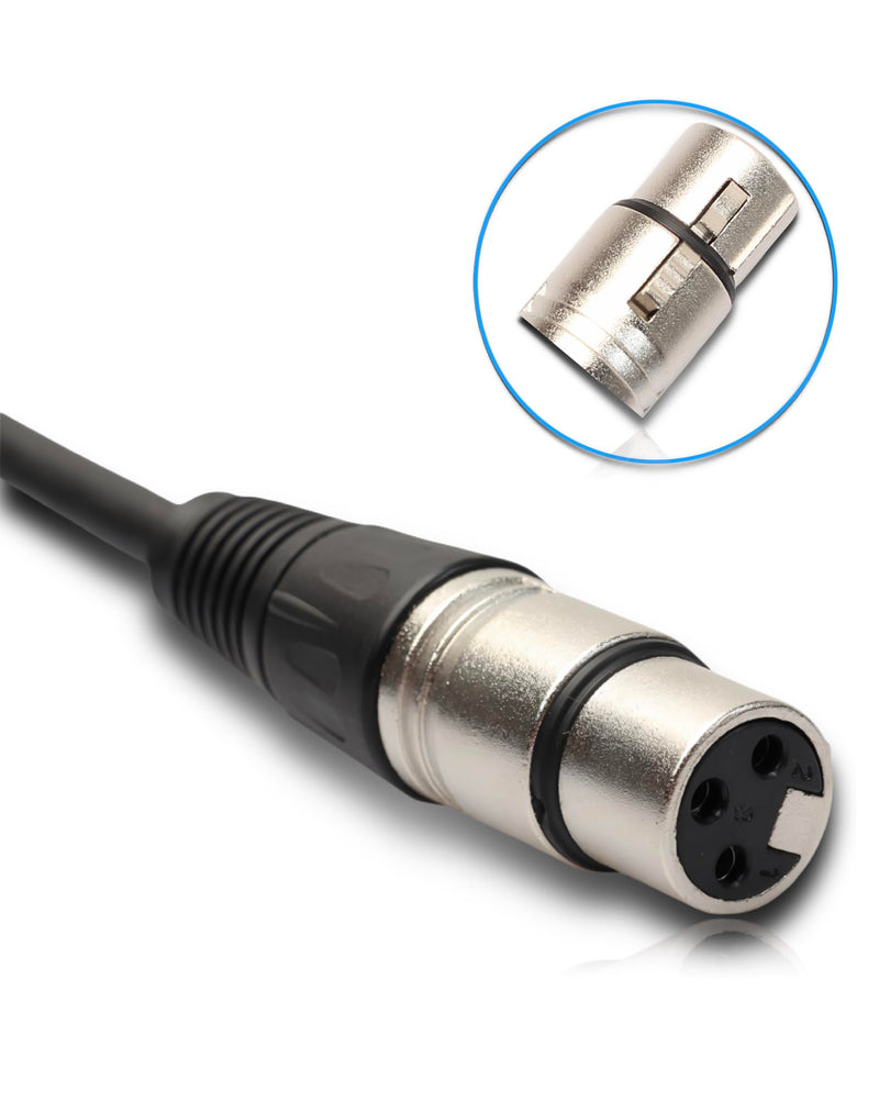 XLR to XLR Cable, XLR Microphone Cable, XLR Male to Female Cord for Microphone, Speaker or PA System, Zinc Alloy Head, 6 feet, Black